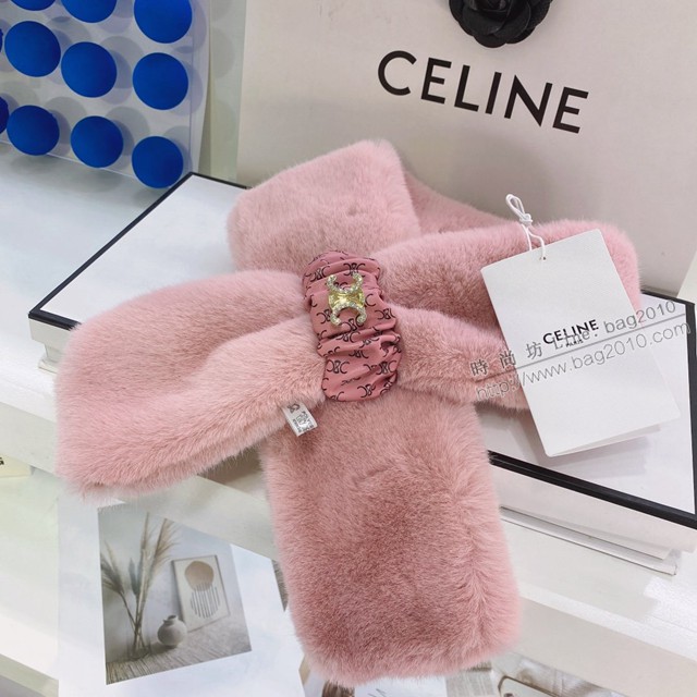 Celine纖維毛皮草超級保暖圍巾圍脖 賽琳2021秋冬百搭圍脖  mmj1676